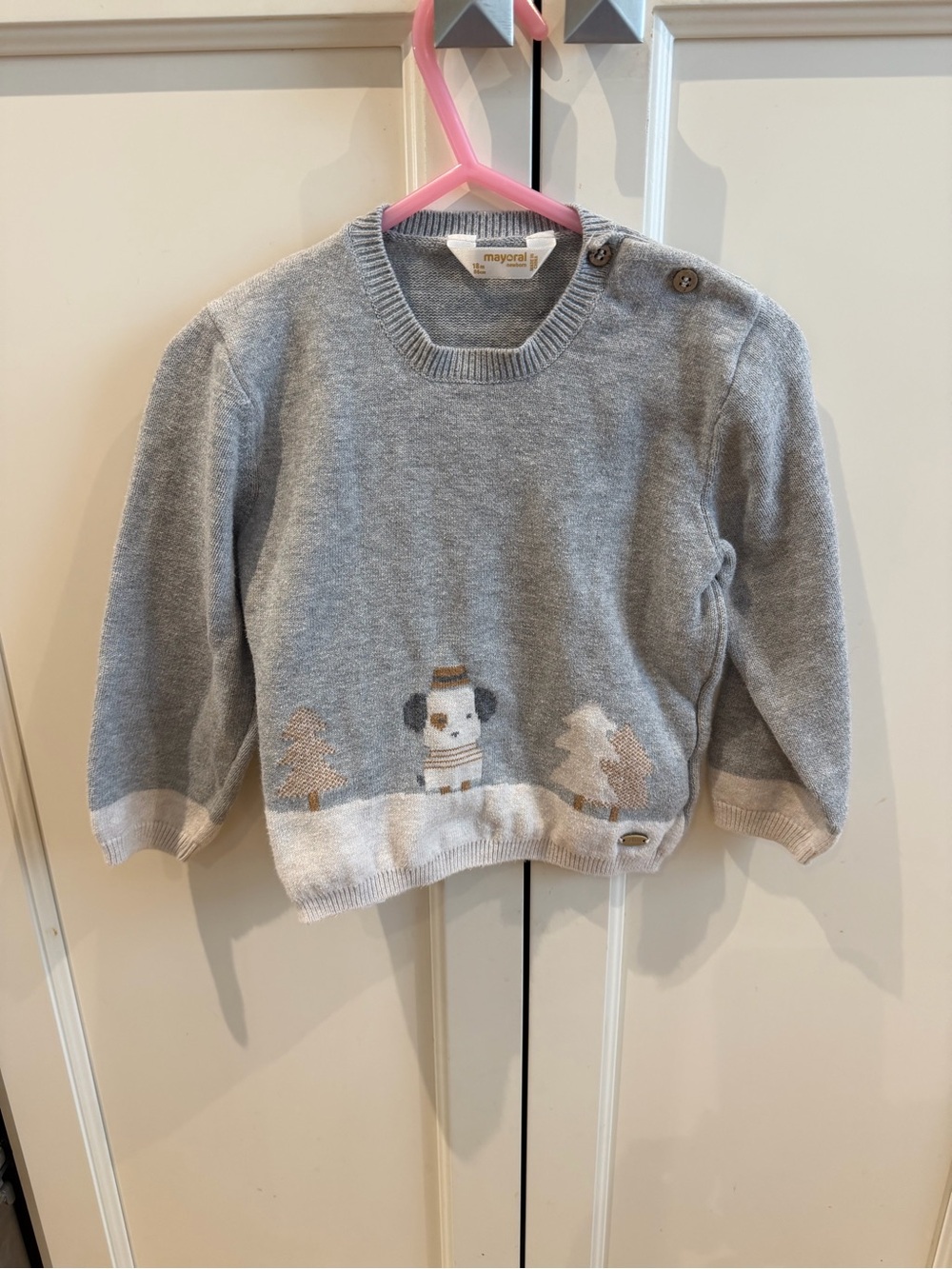 Mayoral 18m grey Knit Sweater with winter Motif